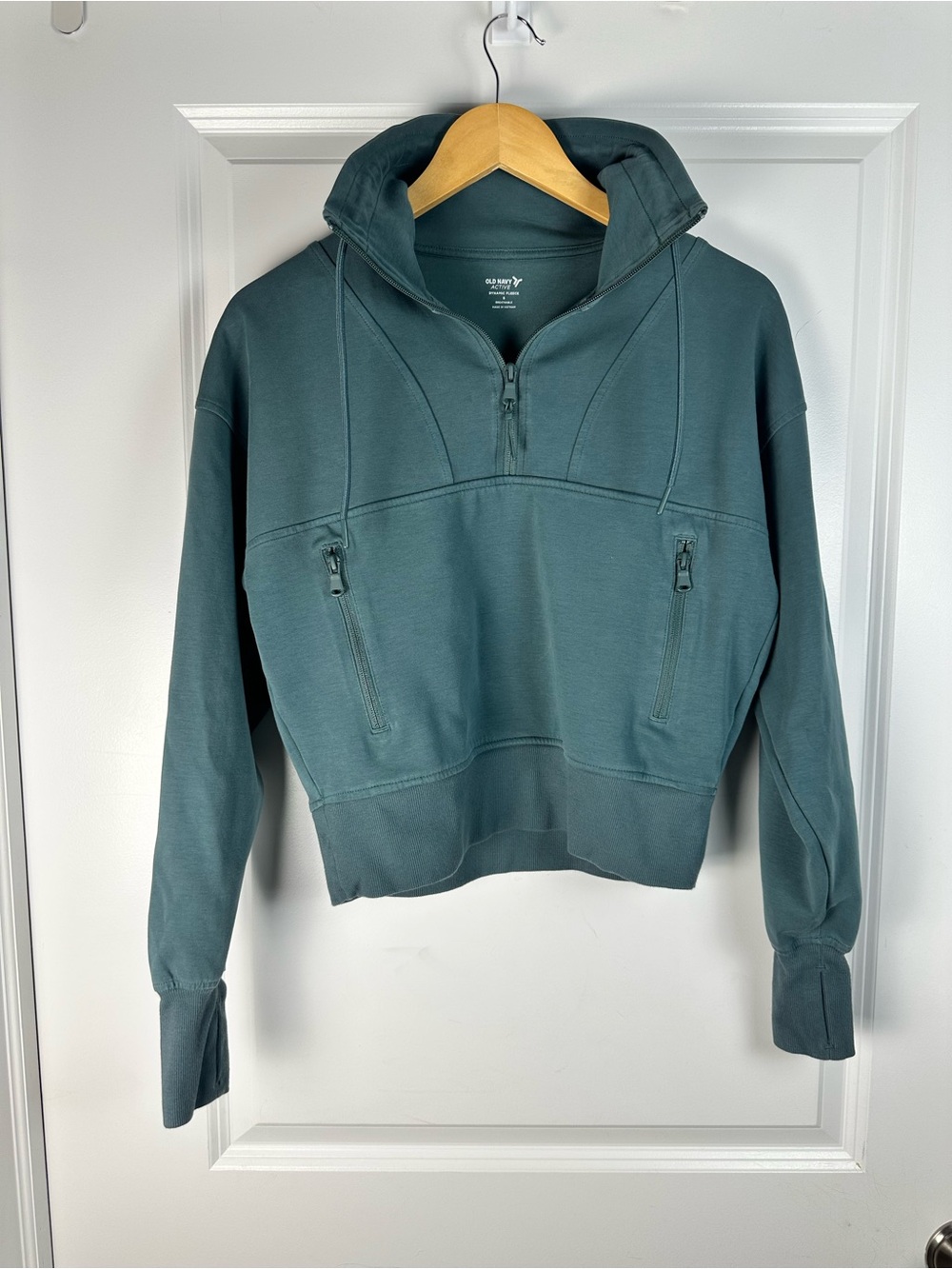 Old Navy Teal Half-Zip Pullover Hoodie - Picture 2 of 6